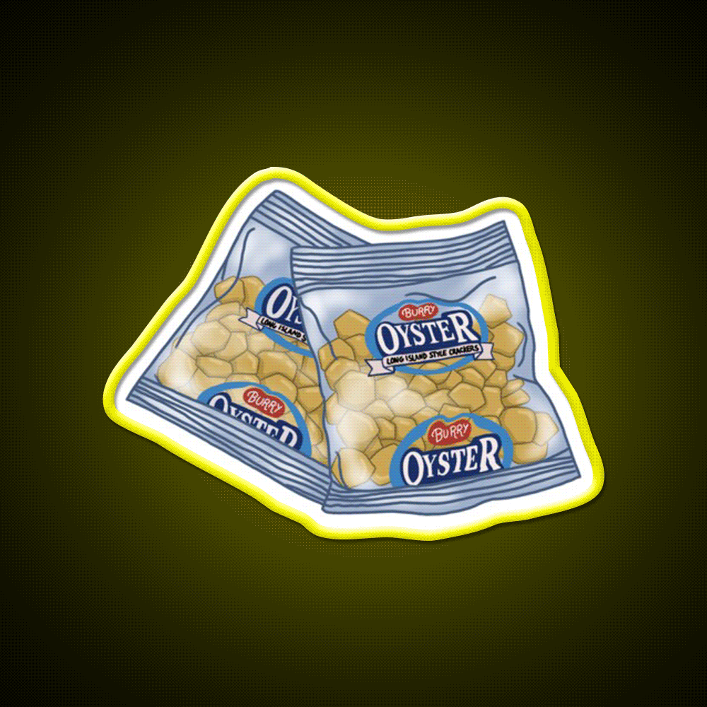 Oyster Crackers Snack Food Led Neon Sign Rgb Color - Custom LED neon sign front view