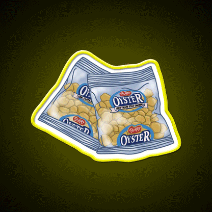 Oyster Crackers Snack Food Led Neon Sign Rgb Color - Custom LED neon sign front view