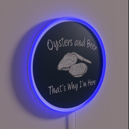 Oysters And Beer Thatswhy I M Here Rgb Led Neon Sign - Shineneon