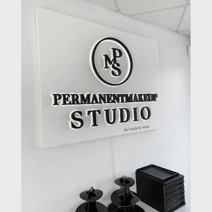 P M S Permanent Makeup Studio With Logo 3D Backlit Channel Letters Led Light Sign - Shineneon