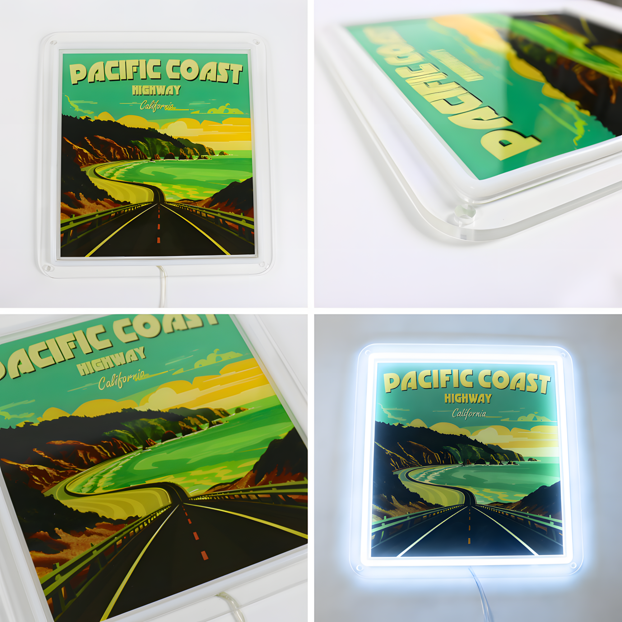 American Road Trip USB Neon Sign Highway Travel Wall Light Sign