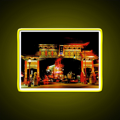 Paifang Entrance To Victoria Bc Chinatown Asian Cultural Led Neon Sign Rgb Color - Custom LED neon sign front view