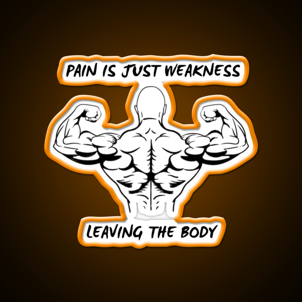 Pain Is Weakness Leaving The Body Gym Fitness Led Neon Sign Rgb Color
