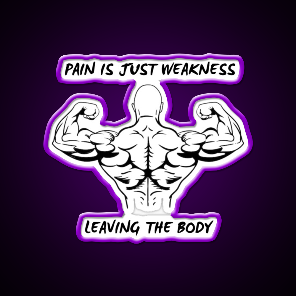 Pain Is Weakness Leaving The Body Gym Fitness Led Neon Sign Rgb Color
