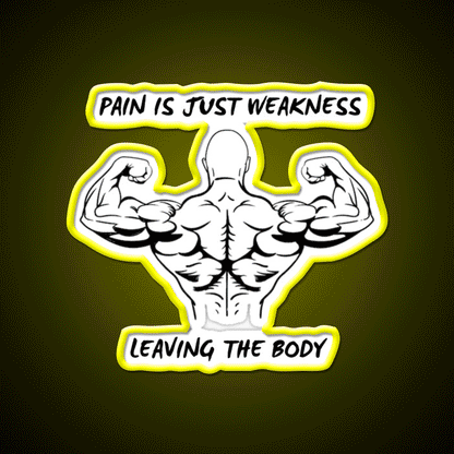 Pain Is Weakness Leaving The Body Gym Fitness Led Neon Sign Rgb Color