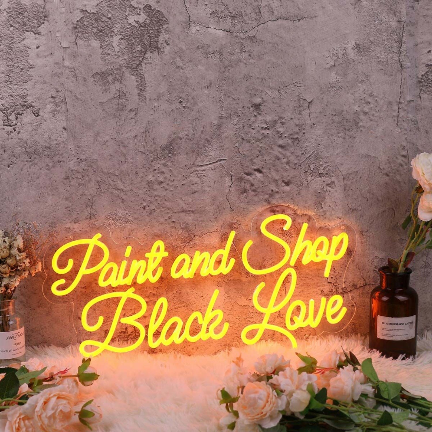 Paint And Shop Black Love Orange Led Neon Sign - Shineneon