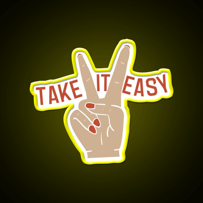Painted Nails Take It Easy Peace Sign Nail Salon Led Neon Sign Rgb Color - Shineneon