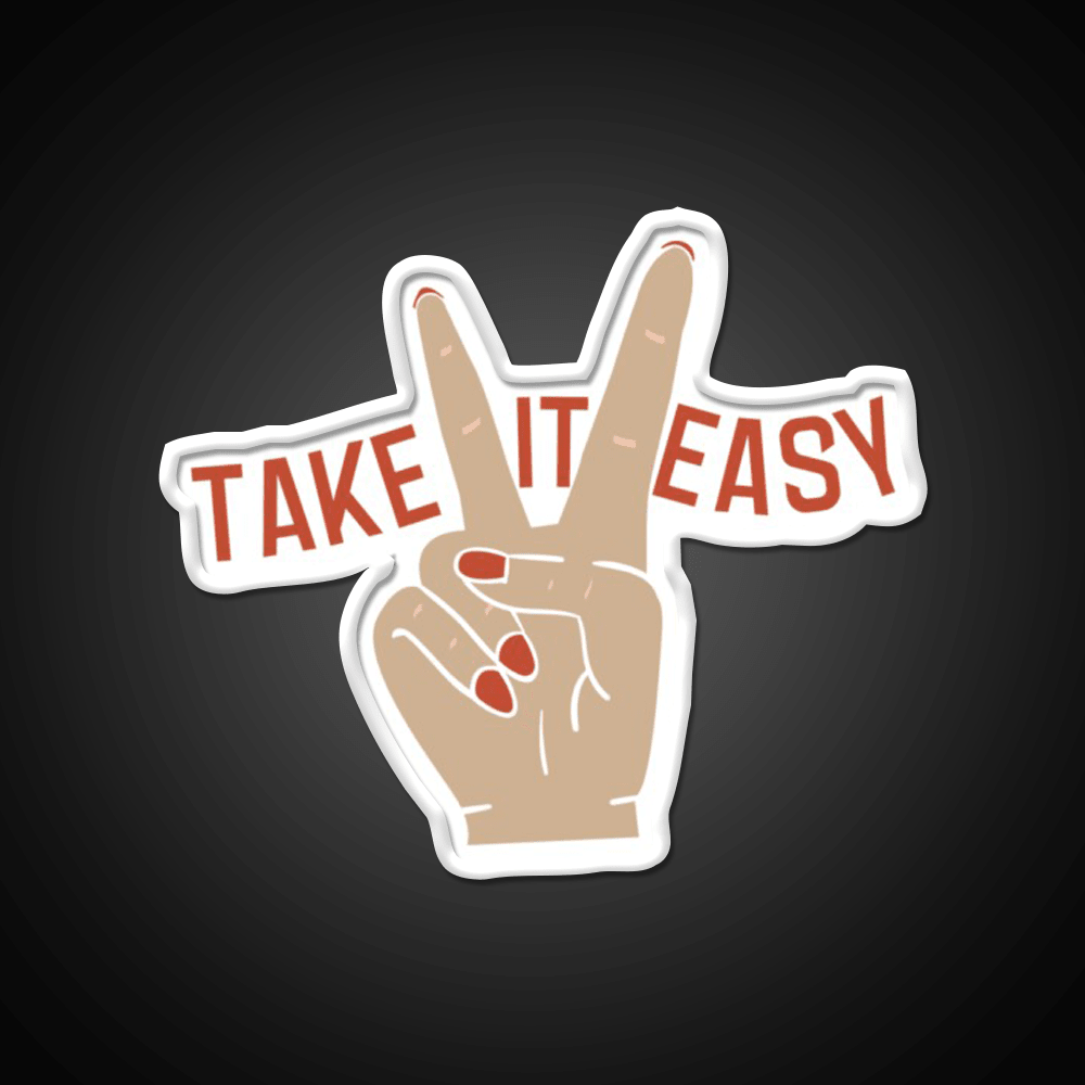 Painted Nails Take It Easy Peace Sign Nail Salon Led Neon Sign Rgb Color - Shineneon