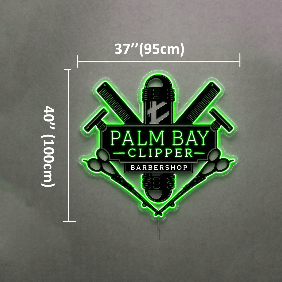 PALM BAY CLIPPER Barbershop Custom LED Neon Sign RGB Mode - Shineneon