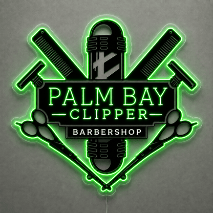 PALM BAY CLIPPER Barbershop Custom LED Neon Sign RGB Mode - Shineneon