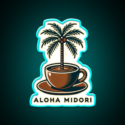 Palm Brew Cafe Led Neon Sign Espresso Bar Art Rgb Color