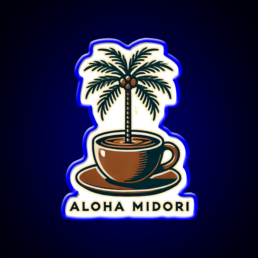 Palm Brew Cafe Led Neon Sign Espresso Bar Art Rgb Color