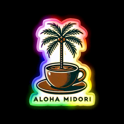 Palm Brew Cafe Led Neon Sign Espresso Bar Art Rgb Color