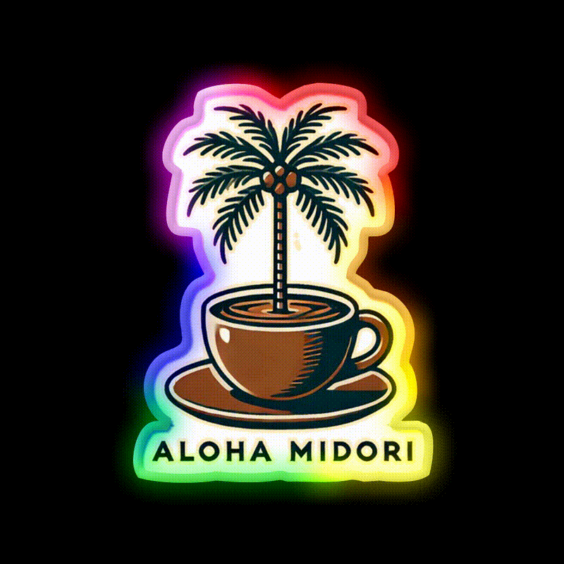 Palm Brew Cafe Led Neon Sign Espresso Bar Art Rgb Color