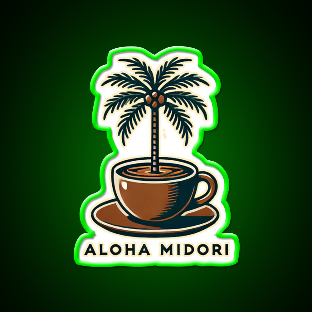 Palm Brew Cafe Led Neon Sign Espresso Bar Art Rgb Color