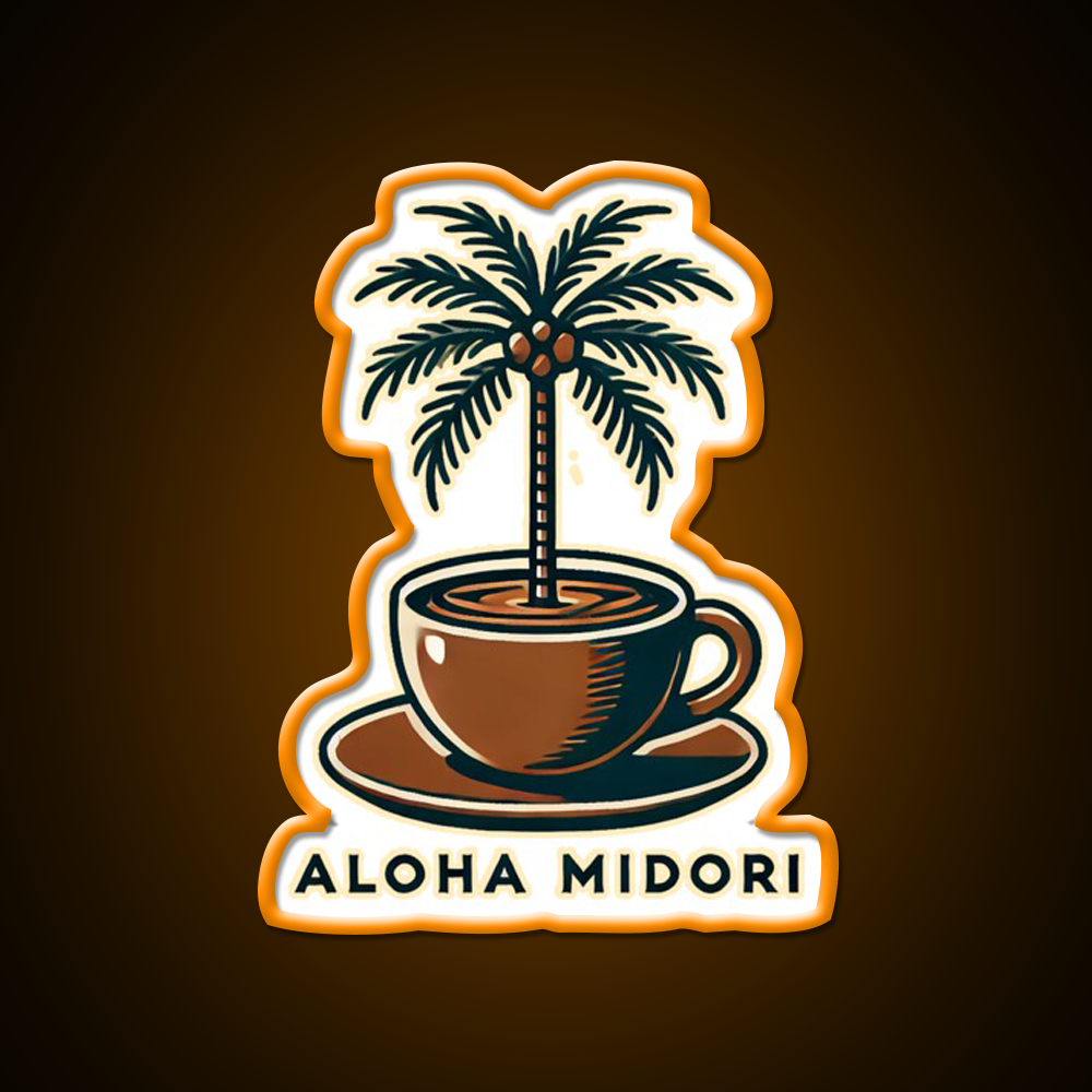 Palm Brew Cafe Led Neon Sign Espresso Bar Art Rgb Color