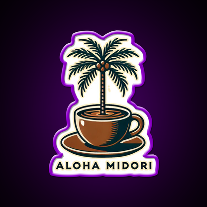 Palm Brew Cafe Led Neon Sign Espresso Bar Art Rgb Color