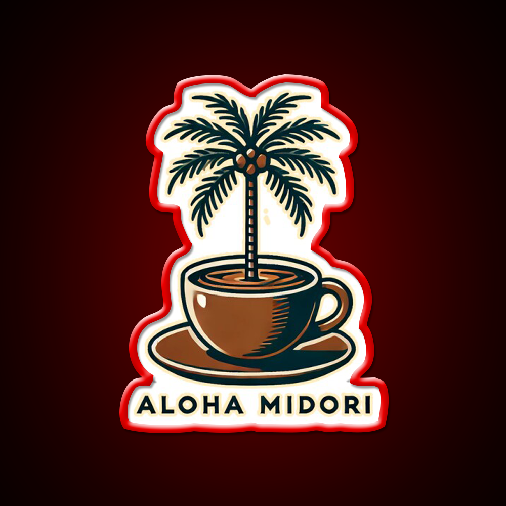 Palm Brew Cafe Led Neon Sign Espresso Bar Art Rgb Color