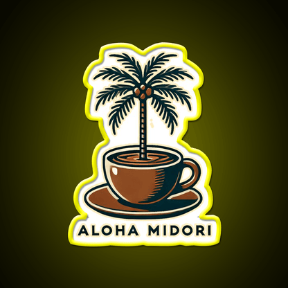 Palm Brew Cafe Led Neon Sign Espresso Bar Art Rgb Color - Shineneon