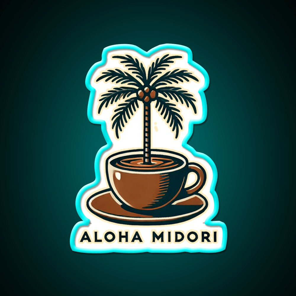 Palm Brew Cafe Led Neon Sign Espresso Bar Art Rgb Color - Shineneon