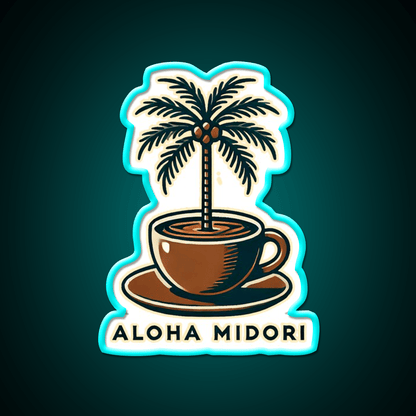 Palm Brew Cafe Led Neon Sign Espresso Bar Art Rgb Color - Shineneon