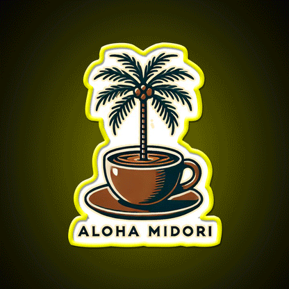 Palm Brew Cafe Led Neon Sign Espresso Bar Art Rgb Color