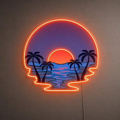 Palm Ocean Sunset Neon Sign LED Neon Sign main product image