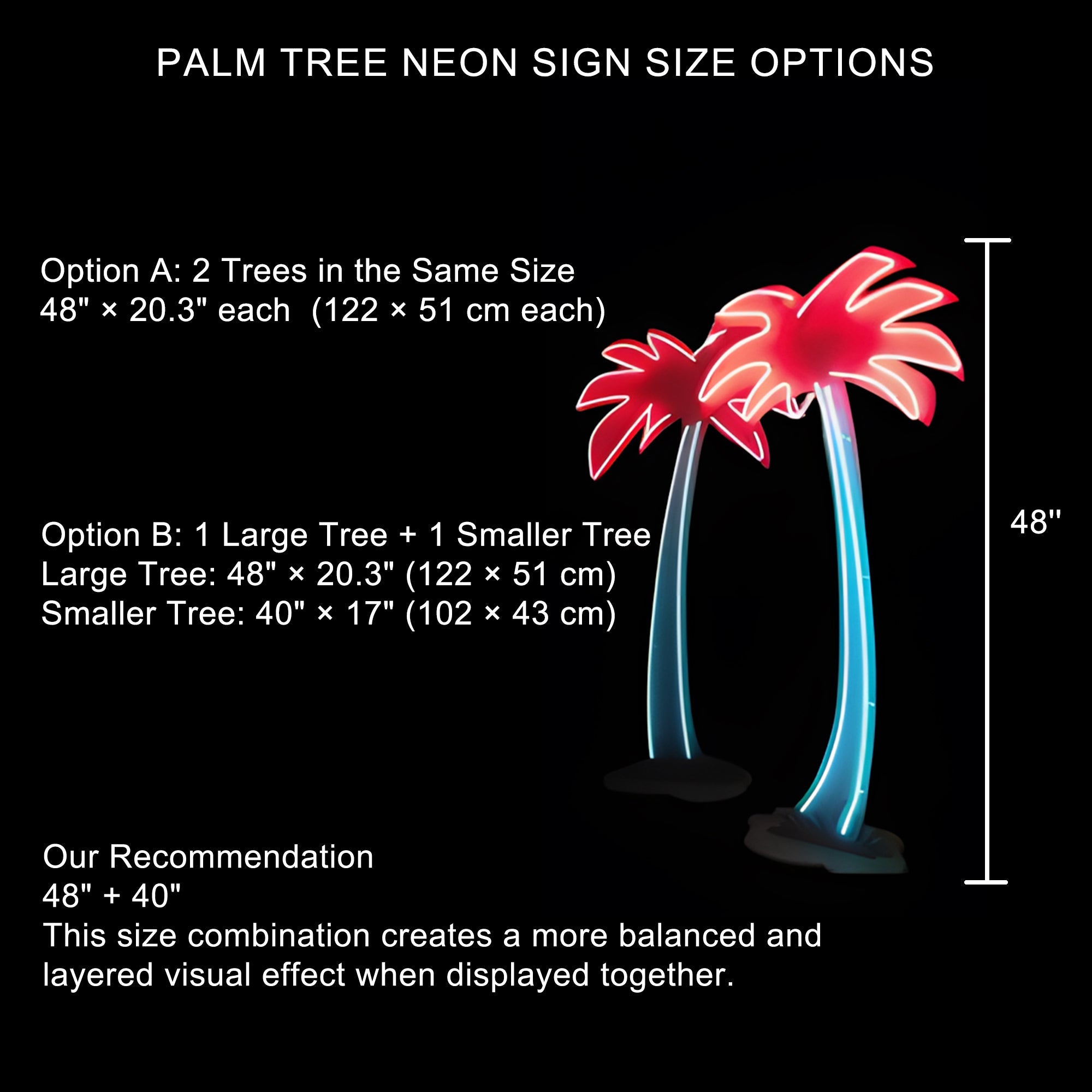 Palm Tree Custom Led Neon Sign with 2 PCS - Shineneon