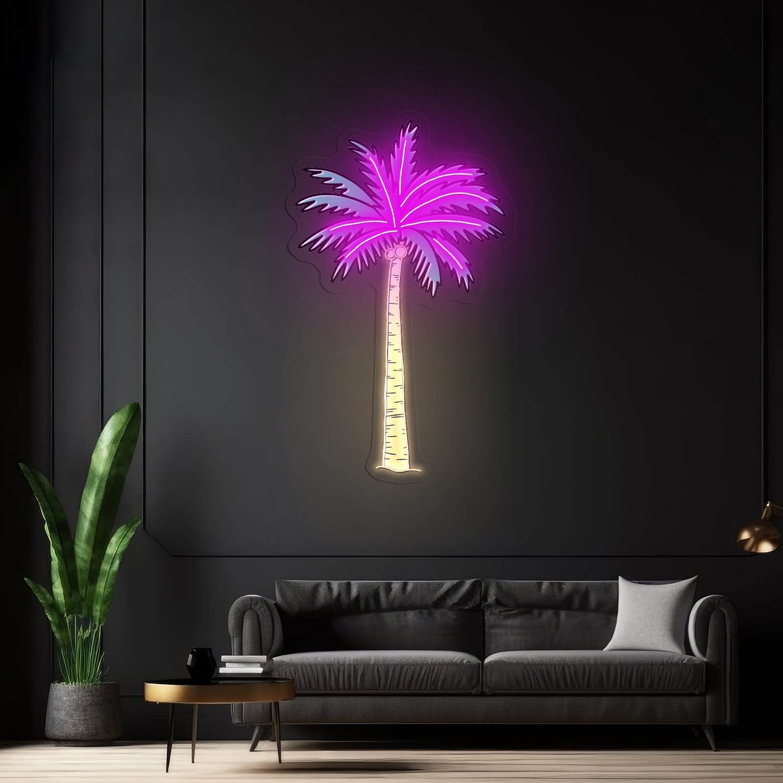 Palm Tree Multi Color Aesthetic Artwork Led Signs For Business