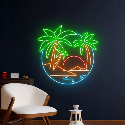 Palm Tree Sun Neon Sign