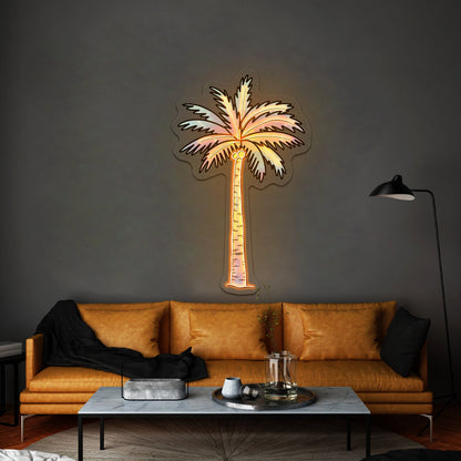 Palm Tree Tie Dye Artwork Custom Neon Sign For Aesthetic Home Decor - Shineneon