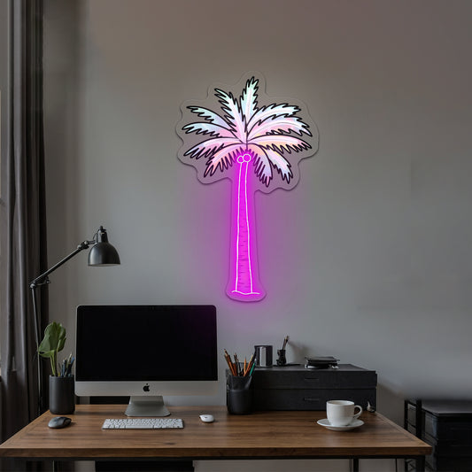 Palm Tree Tie Dye Artwork Custom Neon Sign For Aesthetic Home Decor