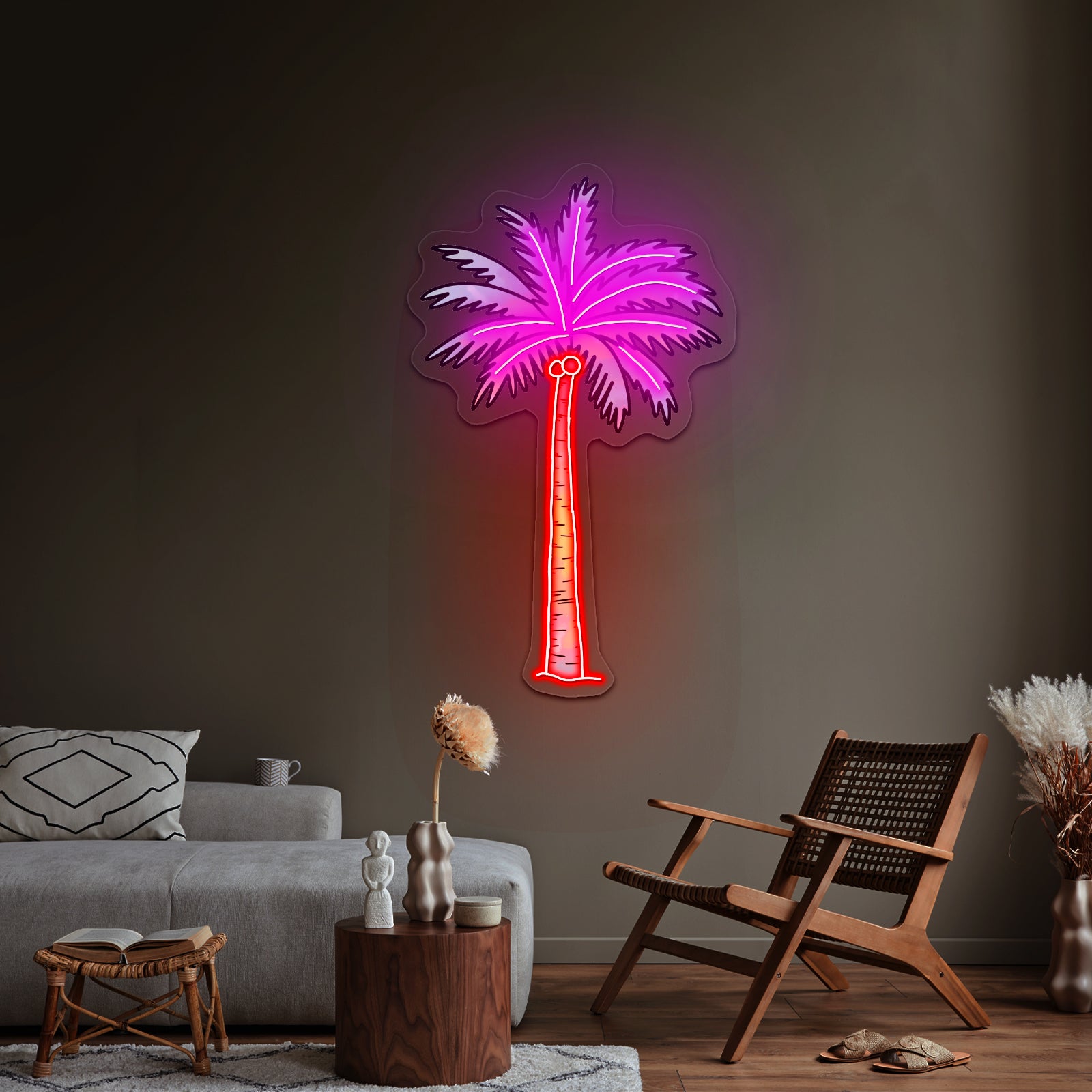 Palm Tree Tie Dye Artwork Custom Neon Sign For Aesthetic Home Decor