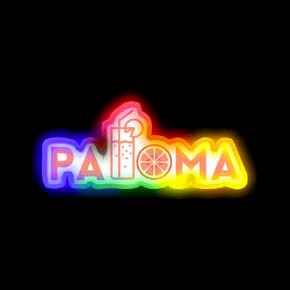 Paloma Cocktail Bar Decor Led Neon Sign Rgb Color - LED neon sign close-up detail
