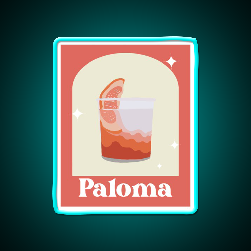 Paloma Cocktail Bar Decor Led Neon Sign Home Bar Decor Rgb Color - Size and dimension reference