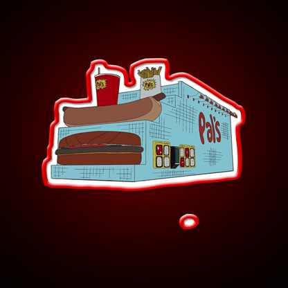 Pals Fast Food Led Neon Sign For Burger Place Wall Art Wall Art Rgb Color - Shineneon