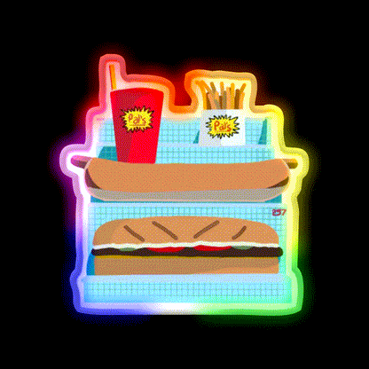 Pals Resturant Building Fast Food Led Neon Sign For Burger Place Rgb Color - LED neon sign close-up detail