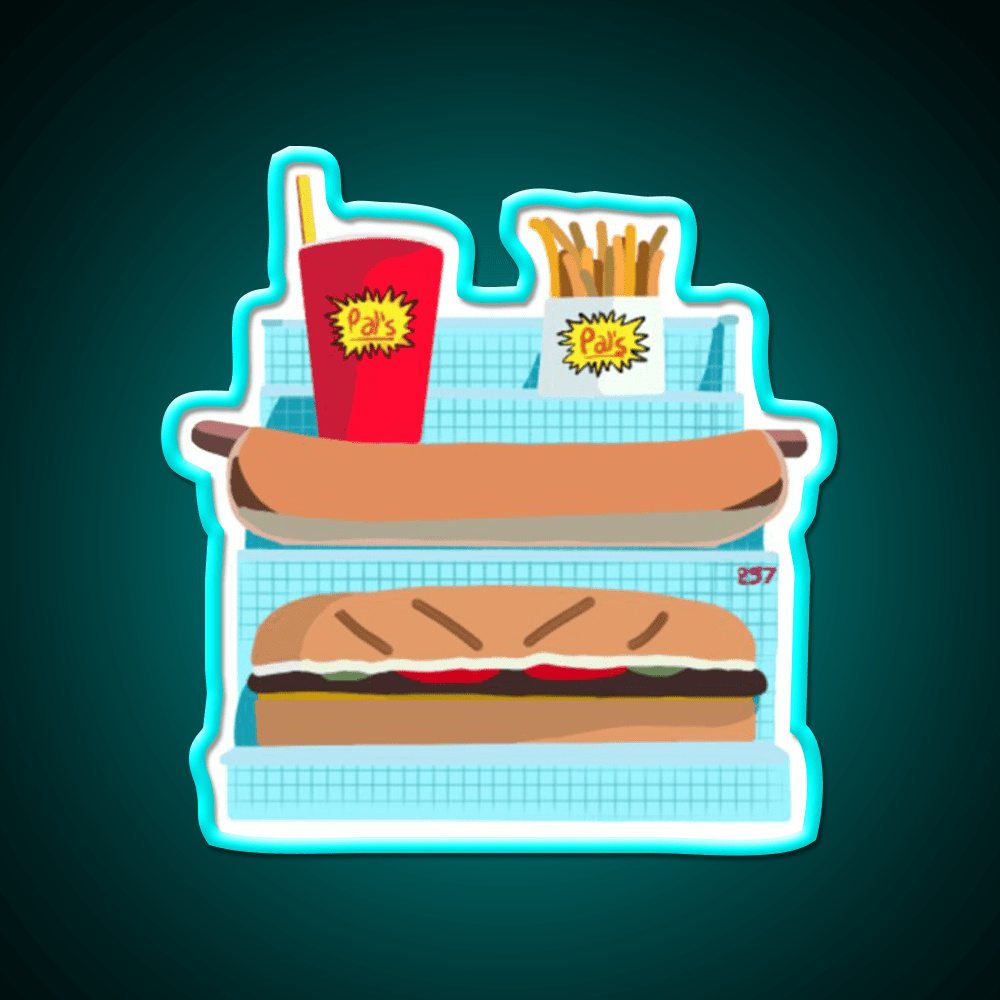 Pals Resturant Building Fast Food Led Neon Sign For Burger Place Rgb Color - Shineneon