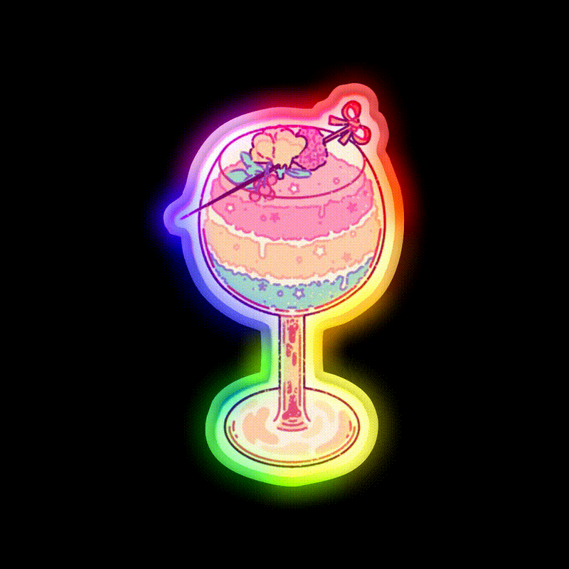 Pan Cocktail Bar Decor Led Neon Sign Rgb Color - LED neon sign close-up detail