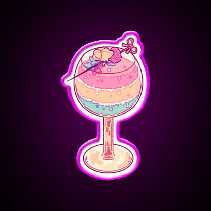 Pan Cocktail Bar Decor Led Neon Sign Rgb Color - Neon sign mounted on wall in room