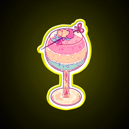 Pan Cocktail Bar Decor Led Neon Sign Rgb Color - Custom LED neon sign front view