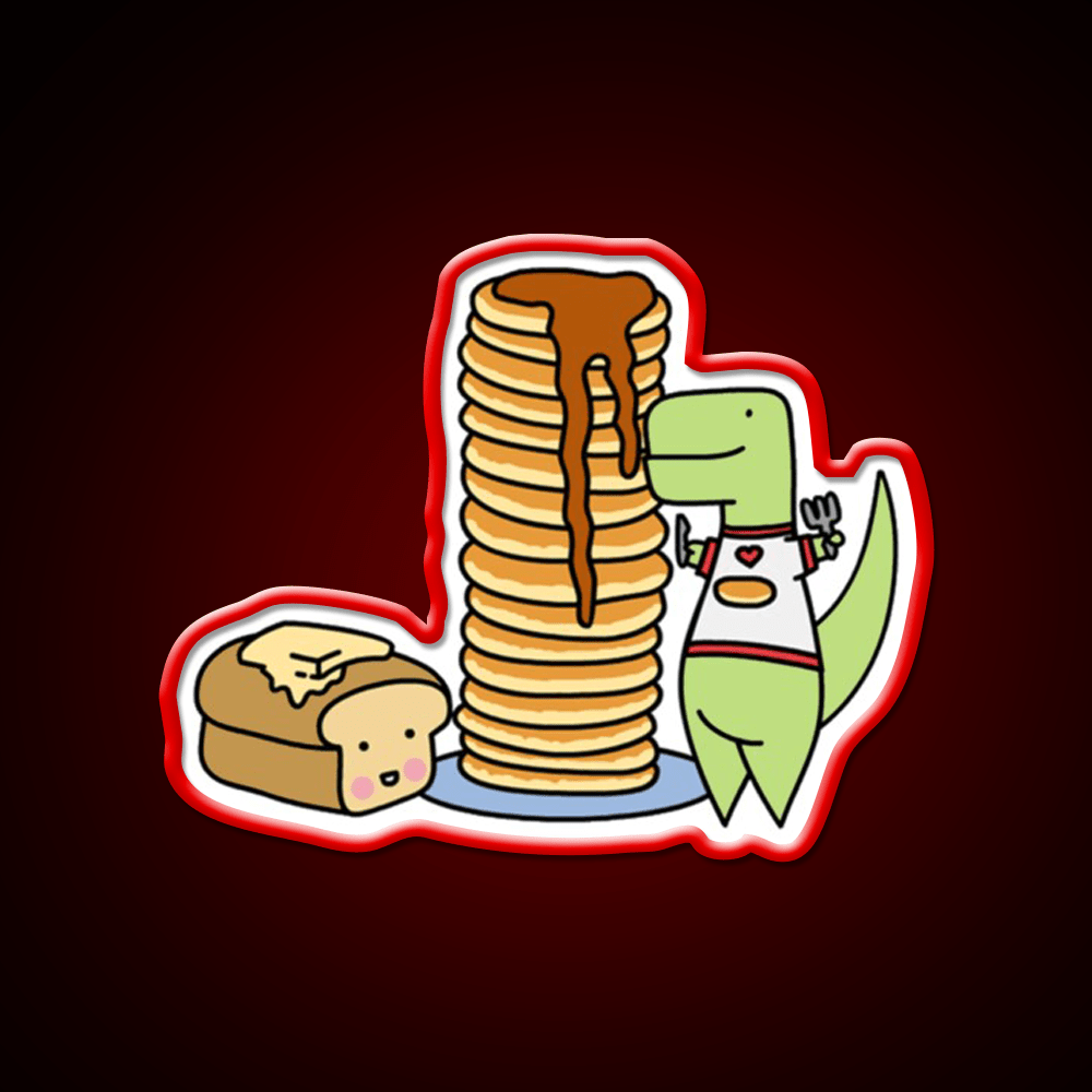 Pancake Fans Loof Timmy Snack Food Led Neon Sign Rgb Color - Shineneon