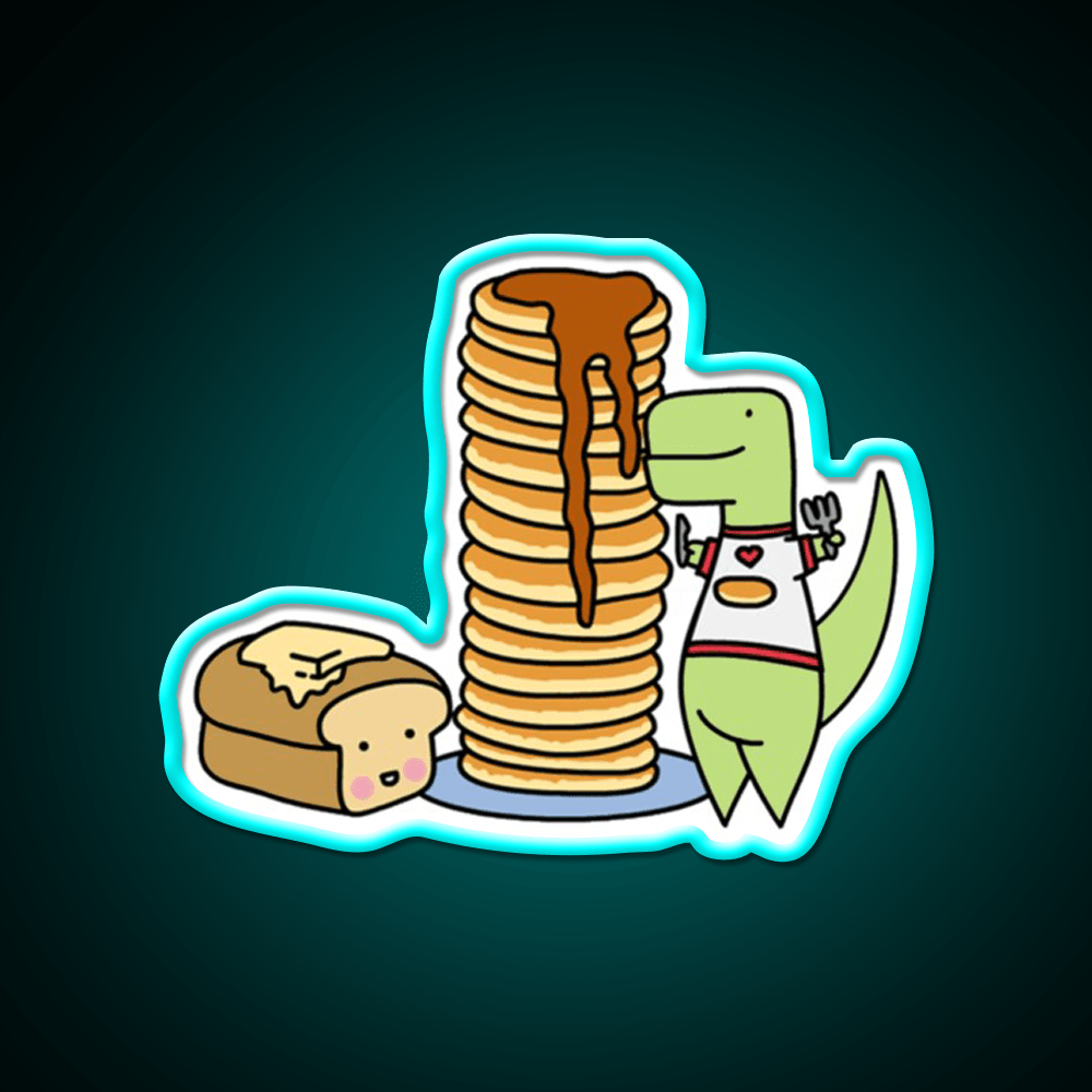 Pancake Fans Loof Timmy Snack Food Led Neon Sign Rgb Color - Shineneon