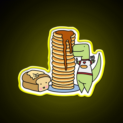 Pancake Fans Loof Timmy Snack Food Led Neon Sign Rgb Color - Custom LED neon sign front view