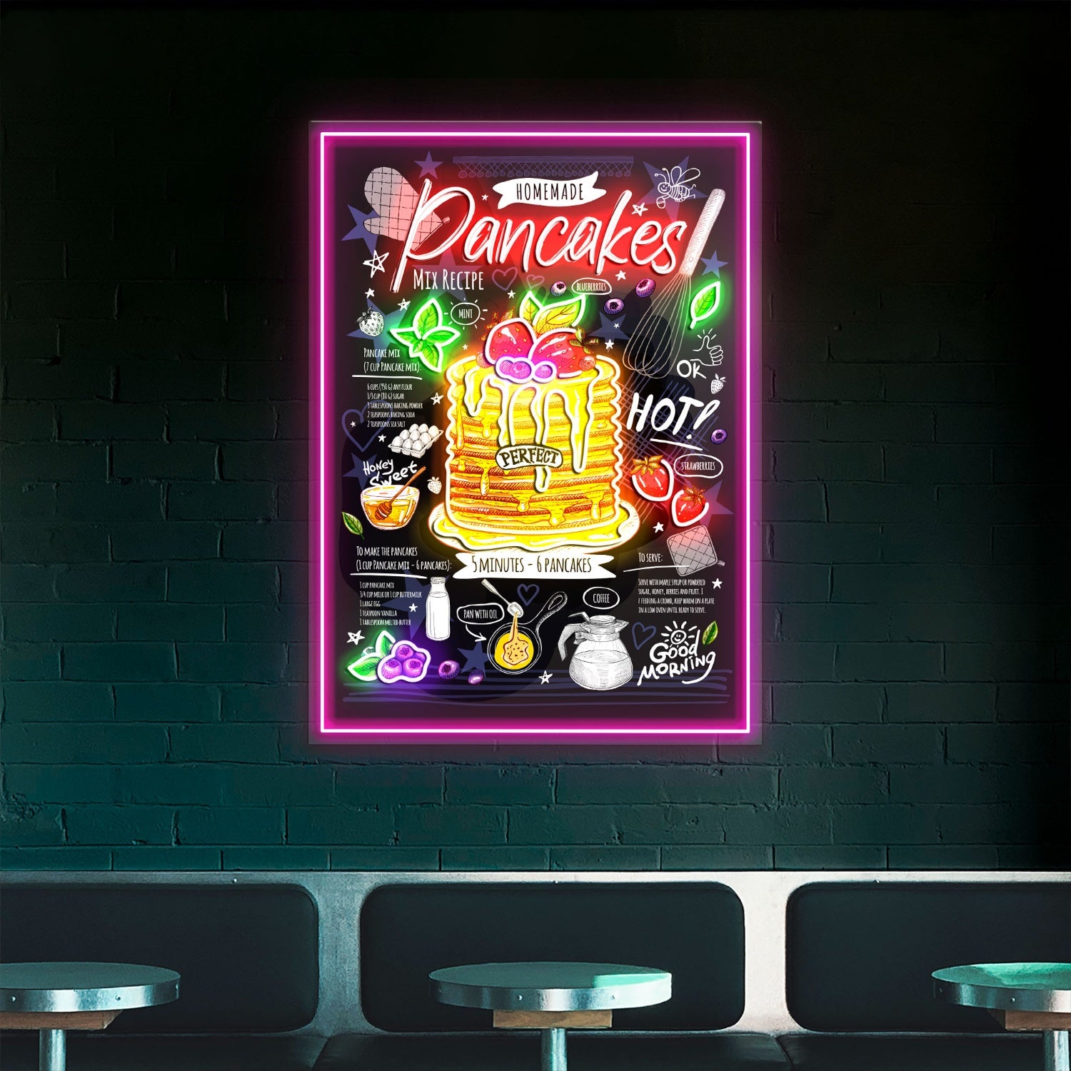 Pancakes Homemade Poster Acrylic Led Sign | Shineneon