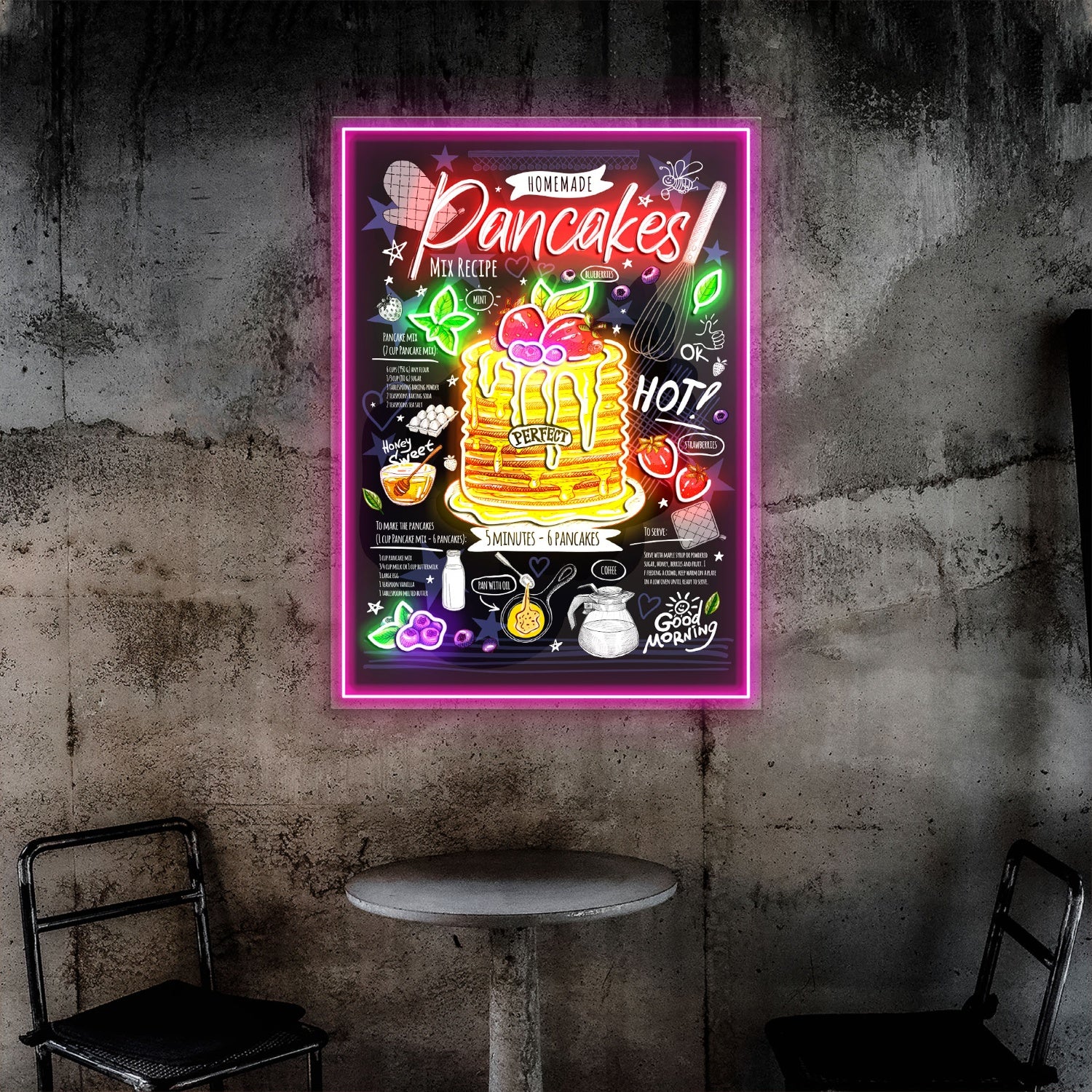 Pancakes Homemade Poster Acrylic Led Sign | Shineneon