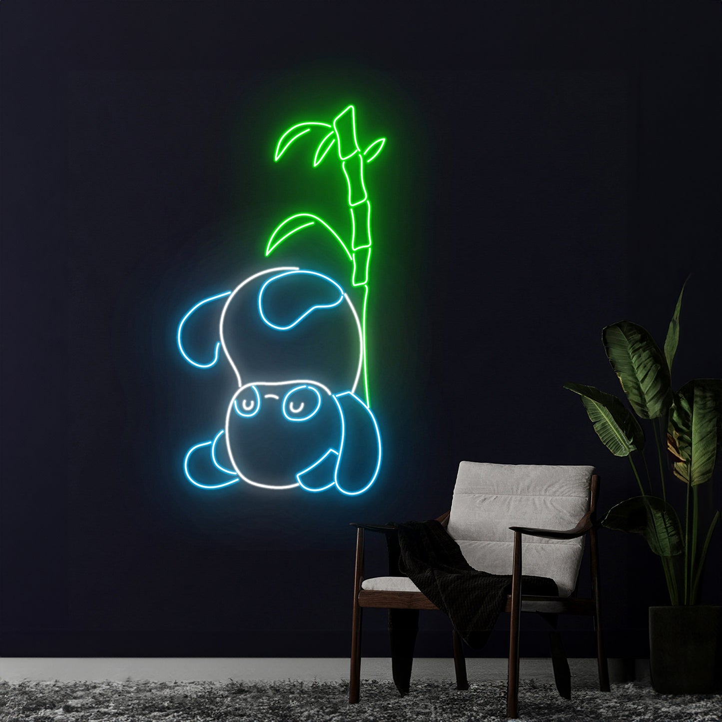 Panda Bamboo Neon Sign Panda Led Sign