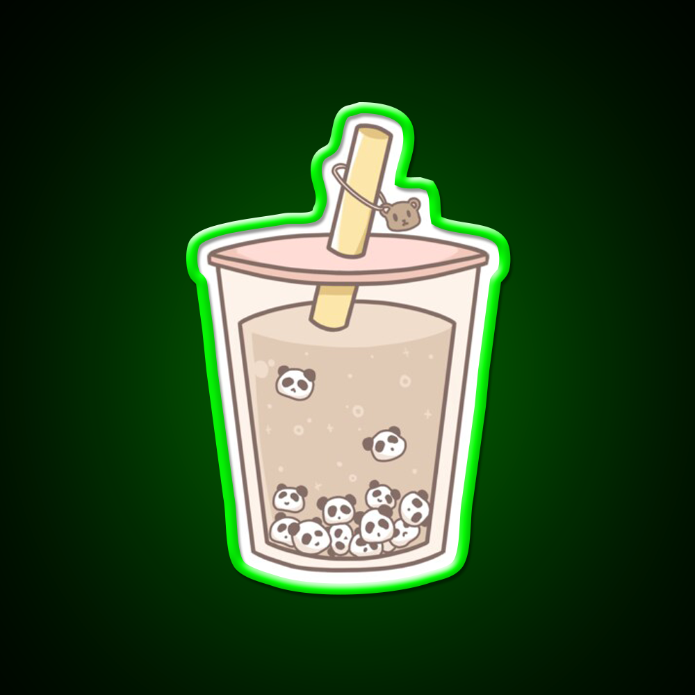 Panda Bubble Tea Led Neon Sign Chinese Food Rgb Color