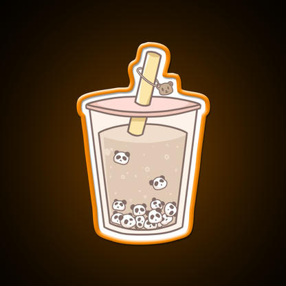 Panda Bubble Tea Led Neon Sign Chinese Food Rgb Color