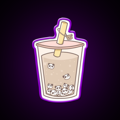 Panda Bubble Tea Led Neon Sign Chinese Food Rgb Color